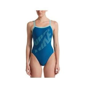 nike swim tilt logo racerback 1 delig zwempak blauw