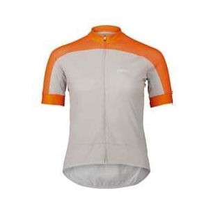 dames poc essential road logo short sleeve jersey grijs oranje