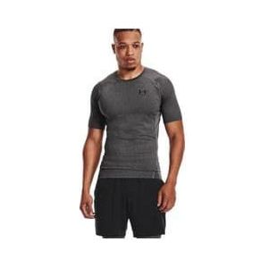 under armour heatgear korte mouw compressieshirt grijs