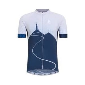 odlo performance mont ventoux short sleeve jersey blue grey