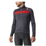 castelli puro 3 fz jersey dark grey  reflex red