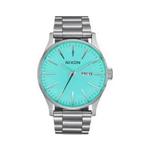 nixon sentry steel silver turquoise unisex horloge