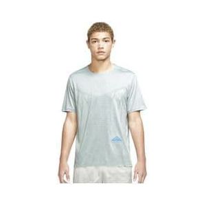 nike dri fit rise 5 trail short sleeve jersey blauw