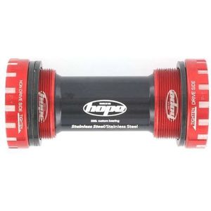 hope mtb roestvrij staal trapas  68 73mm rood