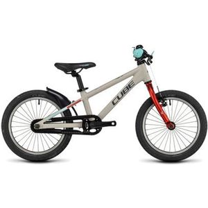 cube cubie 160 rt kids mtb single speed 16  grijs rood 2023 3  5 jaar oud