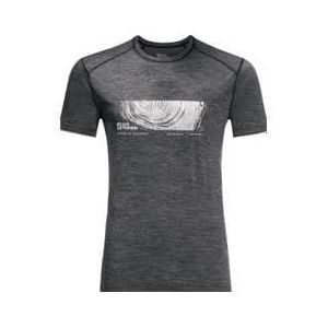 jack wolfskin kammweg graphic t shirt grijs heren