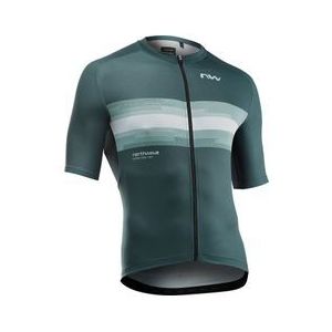 Northwave - Force Evo - Jersey - Groen Grijs - 100% Polyester - Korte Mouwen
