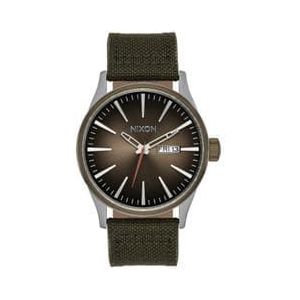 nixon sentry nylon zilver lt marron unisex horloge