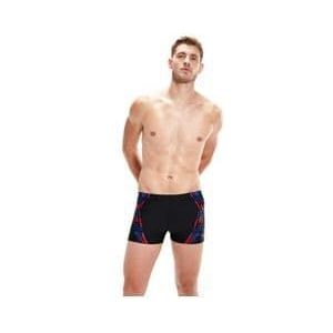 speedo eco tech print aquashort zwempak zwart rood