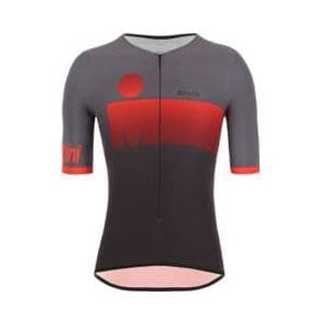 santini x ironman audax aero tri short sleeve jersey zwart  rood