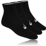 asics quarter sock 3 pair pack black unisex
