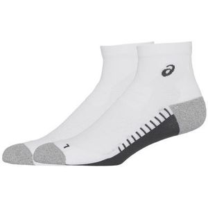 asics performance run quarter unisex socks white
