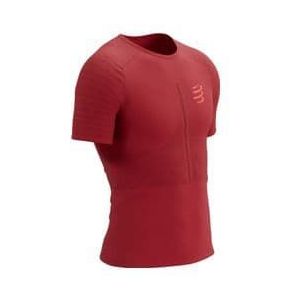 compressport racing short sleeve jersey red