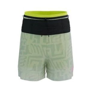 compressport trail racing 2 in 1 shorts geel