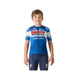 castelli aero kid soudal quick step 2024 korte mouw trui blauw