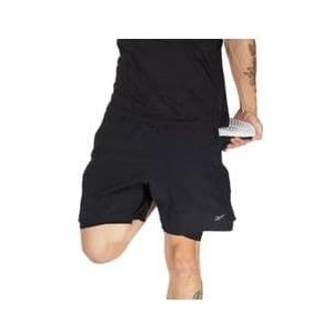 reebok training strength 3 0 2 in 1 shorts zwart
