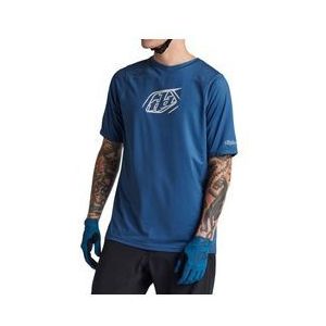 troy lee designs skyline iconic blue short sleeve jersey