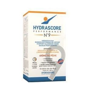 isotone inspanningsdrank hydrascore n  9 perzik thee 10 x 40g