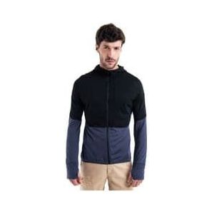 icebreaker merino 200 realfleece descender fleece zwart grijs