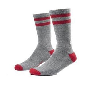 paar chrome merino crew sokken grijs rood