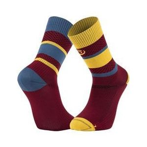 bv sport light run ibiza hardloopsokken bordeaux geel