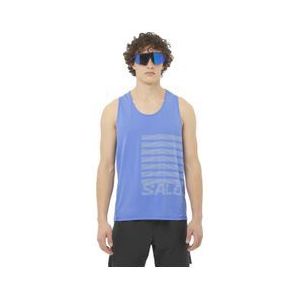 salomon sense aero graphic tank blauw wit heren