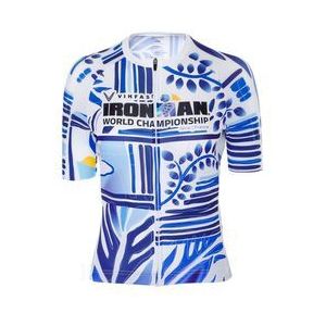 ironman x santini nice 2024 wereldkampioenschap jersey met korte mouwen  blauw wit