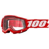 100  accuri 2 enduro mtb goggle  red  clear lenses
