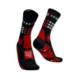 Compressport - Trekking Socks - Zwart Rood Wit - Wandelsokken
