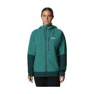 mountain hardwear women s new stretch ozonic green waterproof jacket