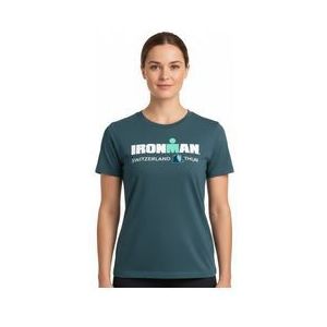 dames turquoise blauw ironman zwitserland korte mouw t shirt