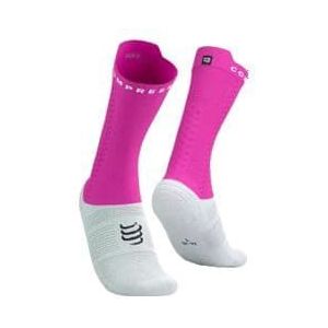 compressport pro racing socks v4 0 bike white pink