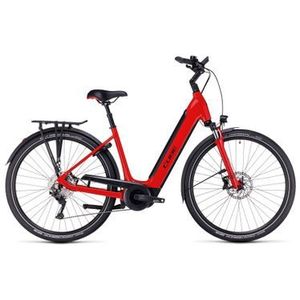 cube supreme sport hybrid pro 500 easy entry elektrische stadsfiets shimano deore 10s 500 wh 700 mm rood 2023