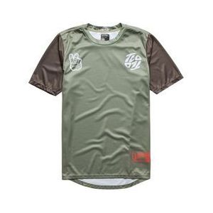 troy lee designs flowline flipped green kids short sleeve jersey