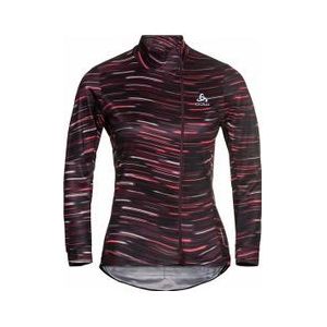 dames odlo zeroweight ceramiwarm red zip top