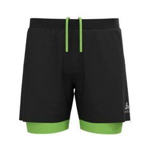 odlo zeroweight 12 cm 2 in 1 shorts zwart groen