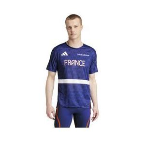 adidas performance adizero team france blue heren jersey met korte mouwen