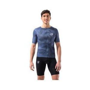 compressport tri postural aero jersey met korte mouwen blauw heren