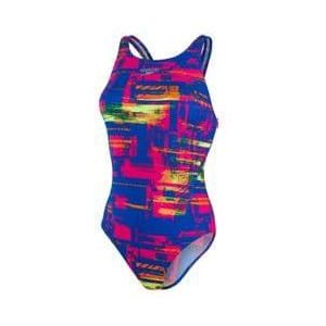 speedo allover recordbreaker zwempak blauw roze