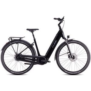cube supreme hybrid comfort pro 500 easy entry elektrische stadsfiets enviolo city 500 wh 700 mm zwart lunar grey 2025