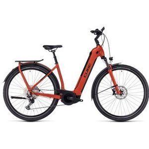 cube kathmandu hybrid exc 750 easy entry elektrische stadsfiets shimano deore 12s 750 wh 700 mm rood 2023