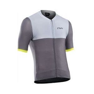 northwave storm air fietsshirt met korte mouwen grijs fluo geel