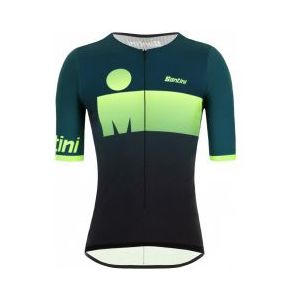 santini x ironman audax aero korte mouw triathlon jersey zwart  groen