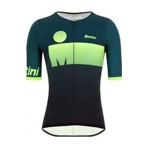 santini x ironman audax aero korte mouw triathlon jersey zwart  groen