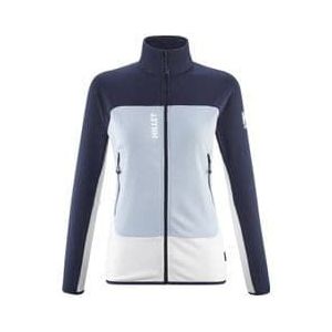 women s millet fusion grid fleece blue white