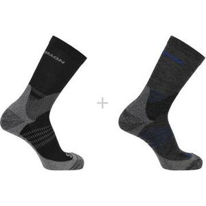 salomon x ultra access crew grey black unisex sokken  2 paar