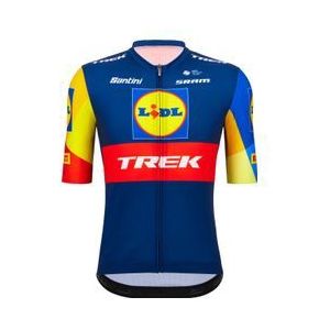 santini x lidl trek 2023 fan line damestrui korte mouw blauw