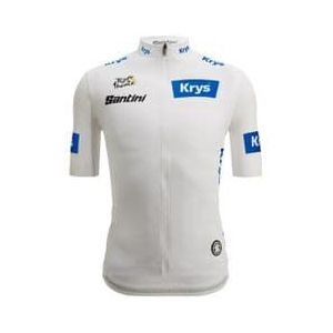 santini tour de france beste young rider white short sleeved jersey
