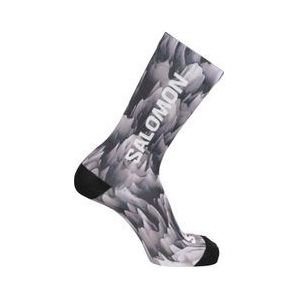 salomon cremekleurige lava crew unisex sokken grijs