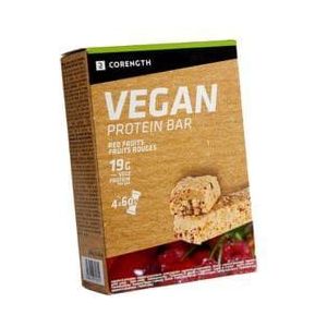 decathlon nutrition vegan protein bars red fruits 4x60g